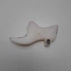 Fenton Art Glass Hand-Painted Victorian Style Shoe Figurine By Gilberto Tapia
